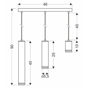 Kronleuchter an Schnur TUBO 3xGU10/25W/230V Holz