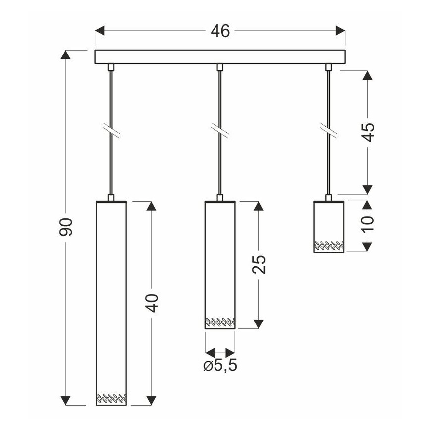 Kronleuchter an Schnur TUBO 3xGU10/25W/230V Holz