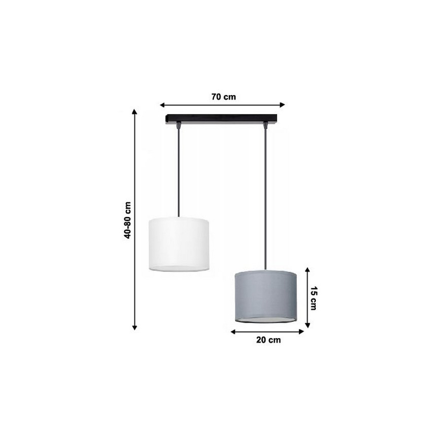 Kronleuchter an Schnur TUZ 2xE27/60W/230V