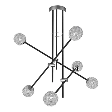 Kronleuchter auf Stange PAKSOS 6xG9/5W/230V schwarz