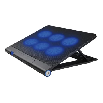 Kühlkissen für Laptop 6x Lüfter 2xUSB schwarz