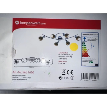 Lampenwelt - LED-Strahler 6xE14/4W/230V