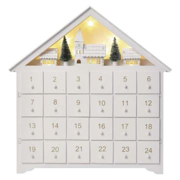 LED-Adventskalender 8xLED/2xAA weiß