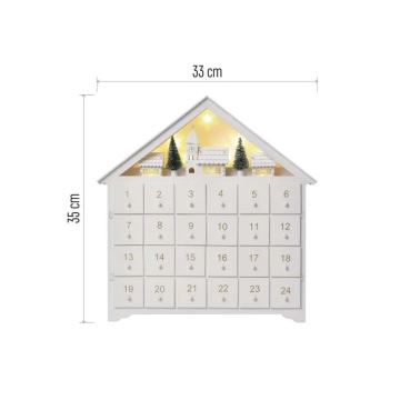 LED-Adventskalender 8xLED/2xAA weiß