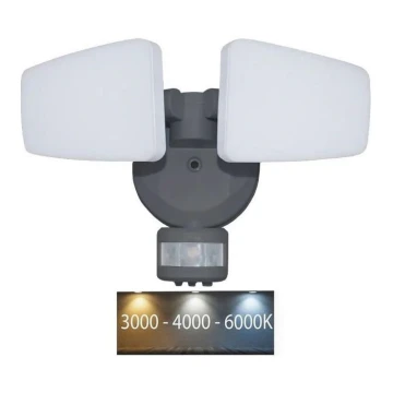 LED-Außenstrahler mit Sensor LED/24W/230V 3000/4000/6000K IP54 anthrazit