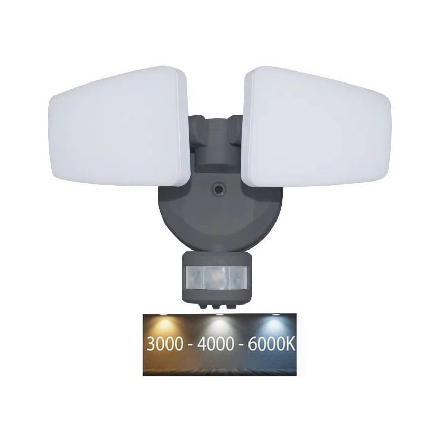 LED-Außenstrahler mit Sensor LED/24W/230V 3000/4000/6000K IP54 anthrazit