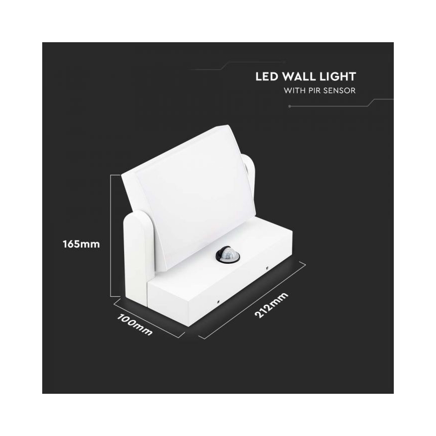 LED-Außenwandleuchte mit Sensor LED/17W/230V 4000K IP65 weiß