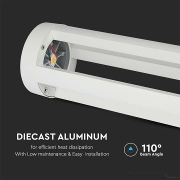 LED Auβenlampe LED/10W/230V 80cm 3000K IP65 weiß