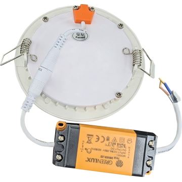LED-Badezimmer-Einbauleuchte VEGA LED/12W/230V 3800K d 16,8 cm IP44 Schnee weiß