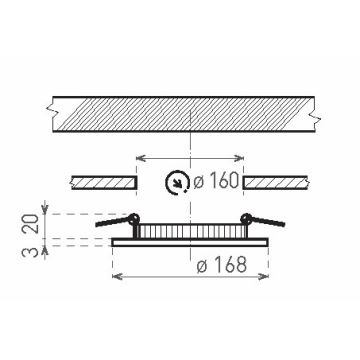 LED-Badezimmer-Einbauleuchte VEGA LED/12W/230V 3800K d 16,8 cm IP44 Schnee weiß