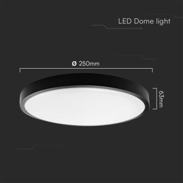 LED-Deckenleuchte für Badezimmer LED/18W/230V IP44 6500K d 25 cm schwarz