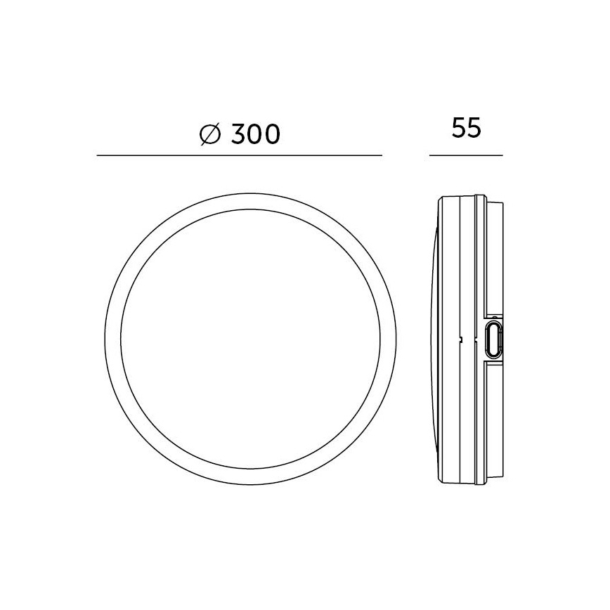 LED-Deckenleuchte für Badezimmer LED/18W/230V 3000/4000/6500K IP65 d 30 cm schwarz