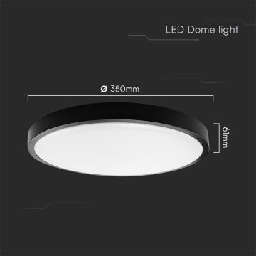 LED-Deckenleuchte für Badezimmer LED/36W/230V IP44 4000K d 35 cm schwarz