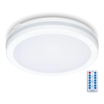 LED-Deckenleuchte für Badezimmer mit Sensor LED/18W/230V 3000/4000/6500K IP65 d 30 cm weiß + Fernbedienung