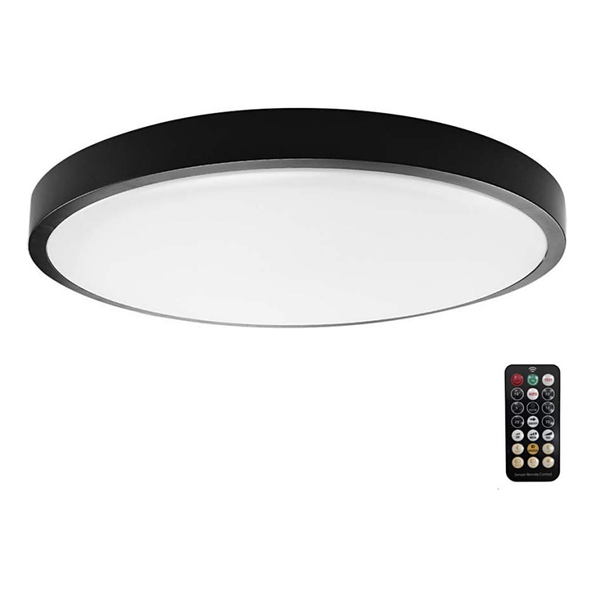 LED-Deckenleuchte für Badezimmer mit Sensor LED/18W/230V 4000K IP44 schwarz + Fernbedienung