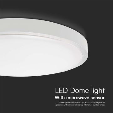 LED-Deckenleuchte für Badezimmer mit Sensor LED/18W/230V IP44 3000K d 29 cm weiß + Fernbedienung