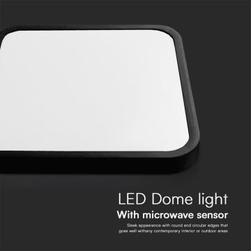 LED-Deckenleuchte für Badezimmer mit Sensor LED/18W/230V IP44 4000K 29x29 cm schwarz + Fernbedienung