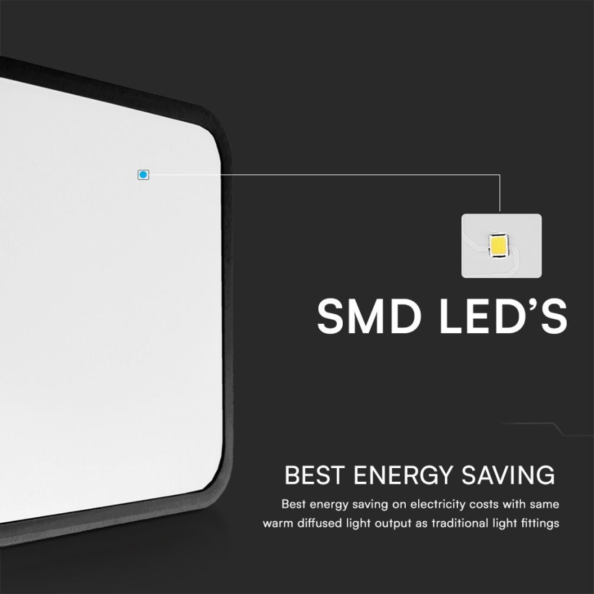 LED-Deckenleuchte für Badezimmer mit Sensor LED/18W/230V IP44 4000K 29x29 cm schwarz + Fernbedienung