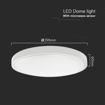 LED-Deckenleuchte für Badezimmer mit Sensor SAMSUNG CHIP LED/18W/230V IP44 6500K d 29 cm weiß + Fernbedienung