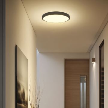 LED-Deckenleuchte für Badezimmer mit Sensor LED/36W/230V IP44 4000K d 42 cm schwarz + Fernbedienung