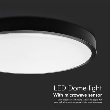 LED-Deckenleuchte für Badezimmer mit Sensor LED/36W/230V IP44 4000K d 42 cm schwarz + Fernbedienung