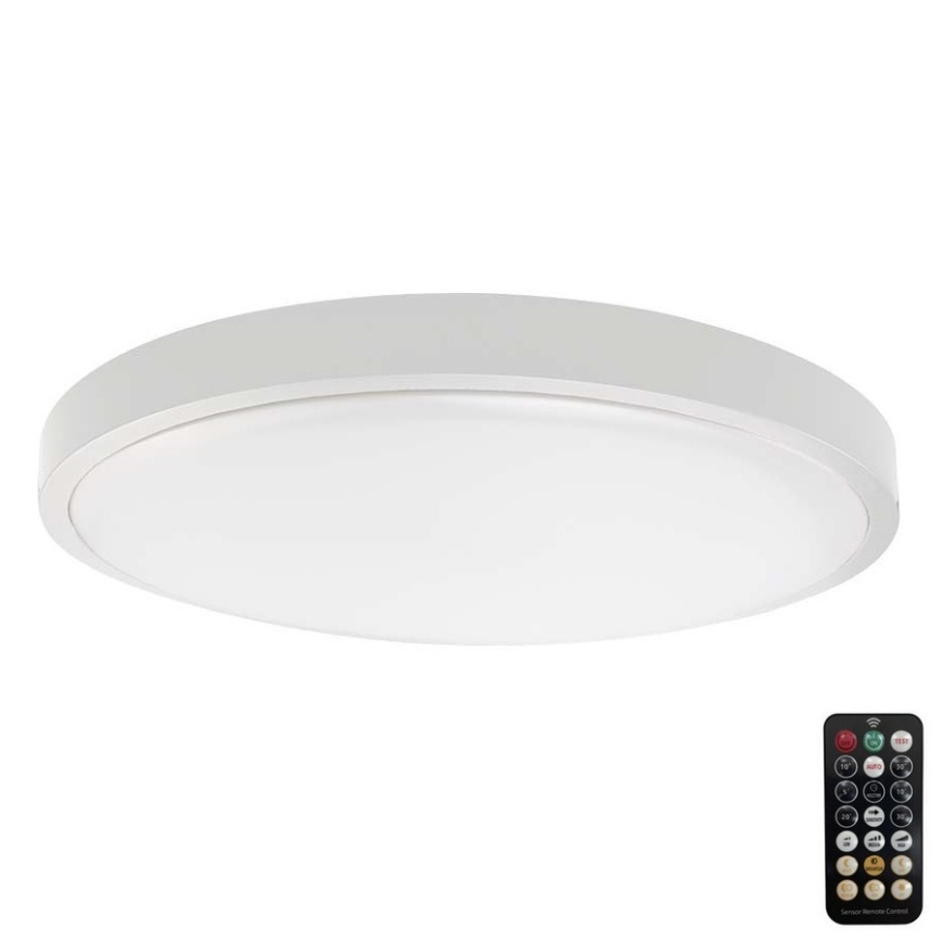 LED-Deckenleuchte für Badezimmer mit Sensor LED/36W/230V IP44 4000K d 42 cm weiß + Fernbedienung