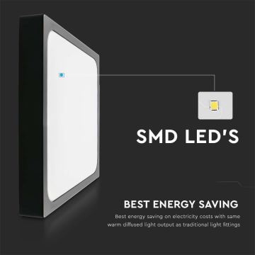 LED-Deckenleuchte fürs Badezimmer LED/30W/230V 4000K IP44 schwarz