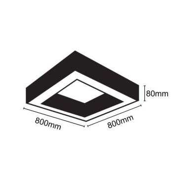 LED-Deckenleuchte LED/55W/230V 4000K 80x80 cm