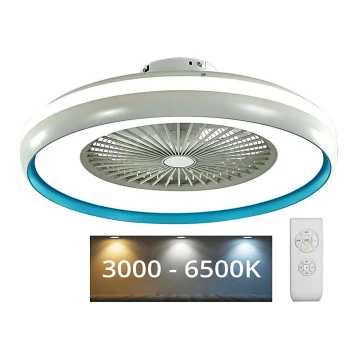 LED-Deckenleuchte mit Ventilator LED/45W/230V 3000/4000/6500K blau + Fernbedienung