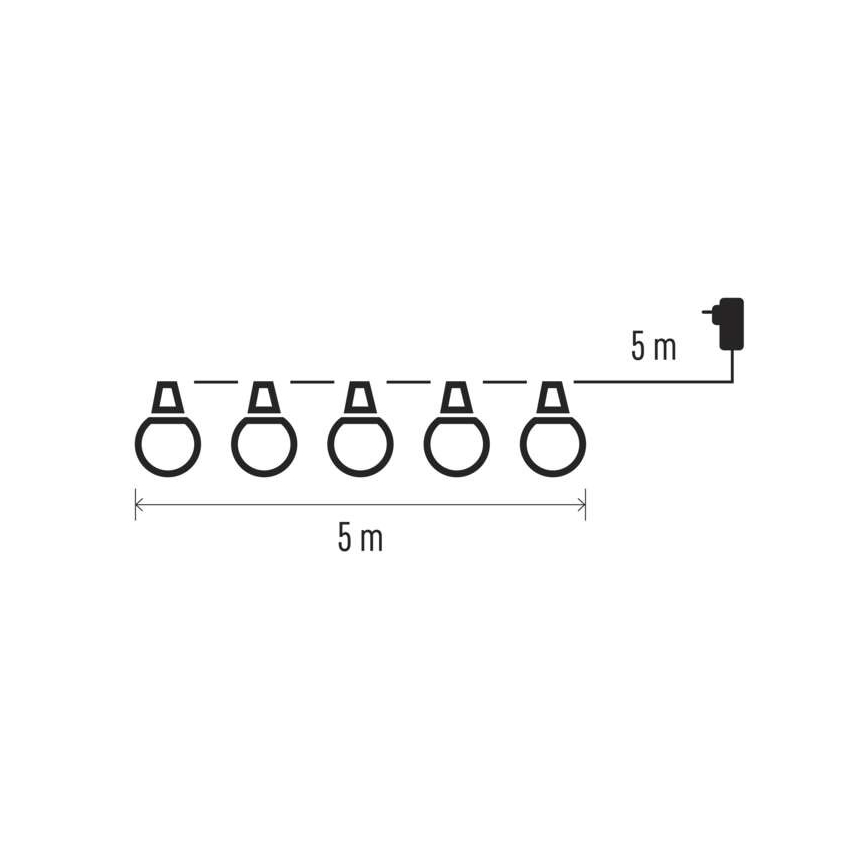 LED Dekorationskette für den Außenbereich 50xLED/10m IP44 klar