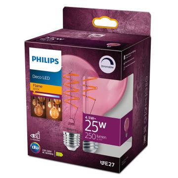 LED dimmbare Glühbirne DECO Philips G93 E27/4,5W/230V 1800K