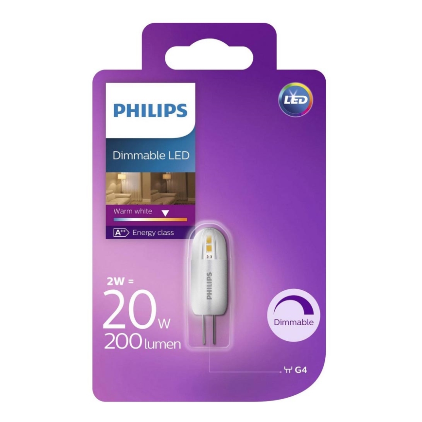 LED dimmbare Glühbirne Philips G4/2W/12V 2700K