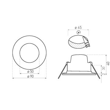 LED-Einbauleuchte für Badezimmer BONO LED/5W/230V 3000K IP65 weiß