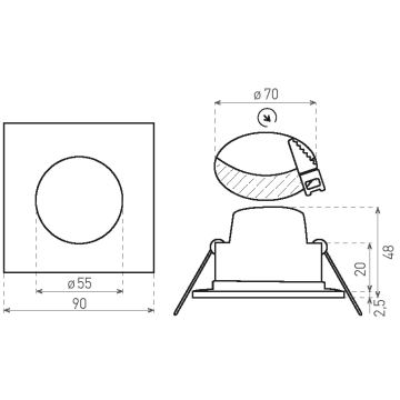 LED-Einbauleuchte für Badezimmer BONO LED/5W/230V 4000K IP65 schwarz