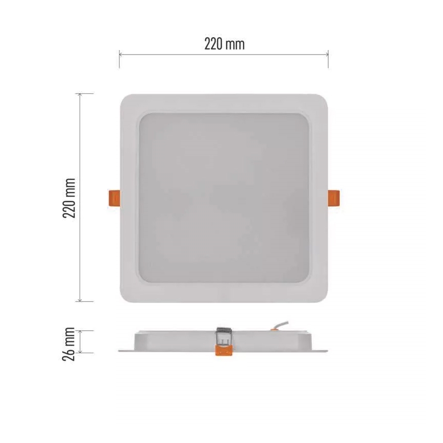 LED Einbauleuchte LED/24W/230V 22x22 cm weiß