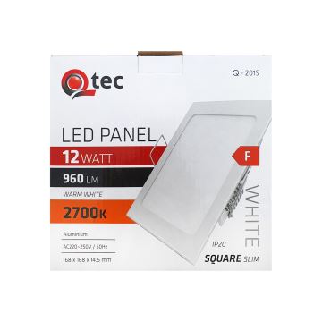 LED-Einbauleuchte QTEC LED/12W/230V 2700K 16,8x16,8 cm