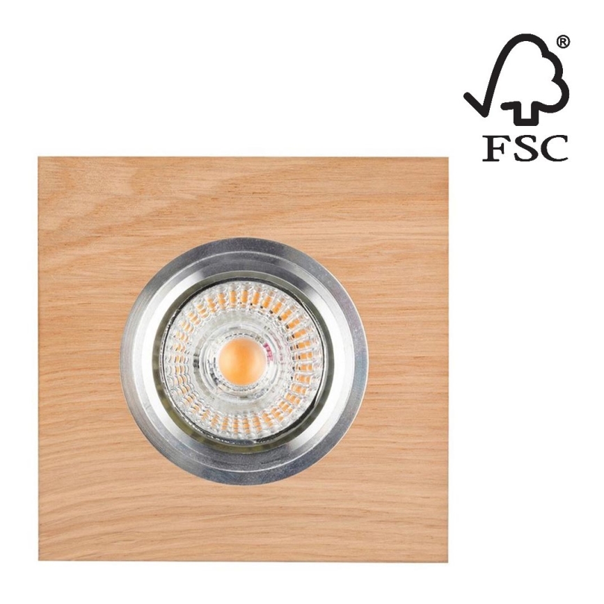 LED-Einbauleuchte VITAR 1xGU10/5W/230V CRI 90 Eiche – FSC-zertifiziert