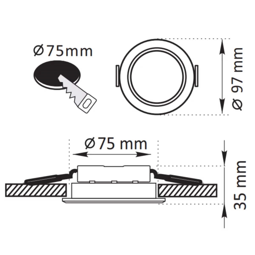 LED Einbauleuchte ZOE LED/4,8W/230V schwarz