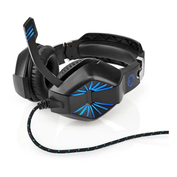 LED-Gaming-Kopfhörer mit Mikrofon schwarz/blau