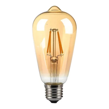 LED Glühbirne FILAMENT AMBER ST64 E27/8W/230V 2200K