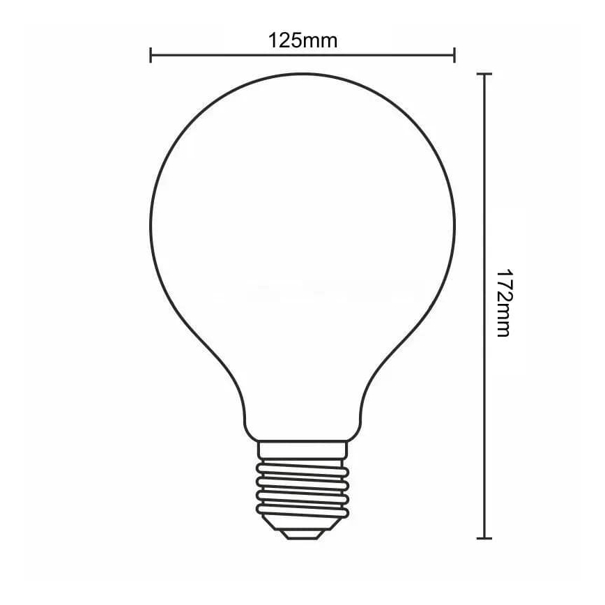 LED-Glühbirne WHITE FILAMENT G125 E27/13W/230V 3000K