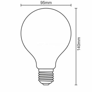 LED-Glühbirne FILAMENT SHAPE G95 E27/4W/230V 1800K rauchig