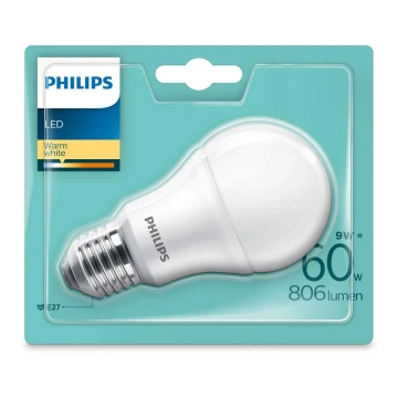 LED-Glühbirne Philips E27/9W/230V 2700K