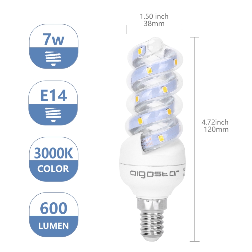 LED-Glühlampe E14/7W/230V 3000K - Aigostar