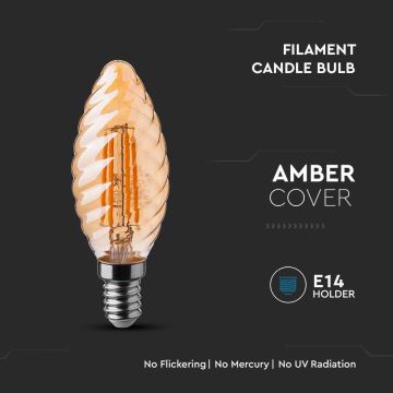 LED-Glühlampe FILAMENT AMBER E14/4W/230V 2200K