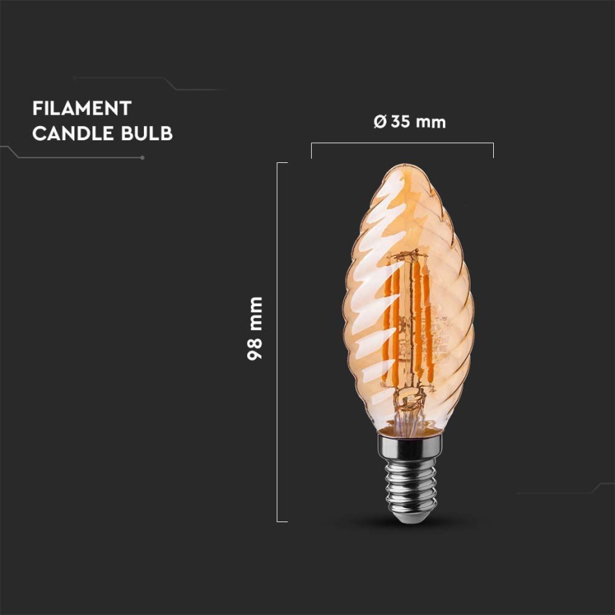 LED-Glühlampe FILAMENT AMBER E14/4W/230V 2200K