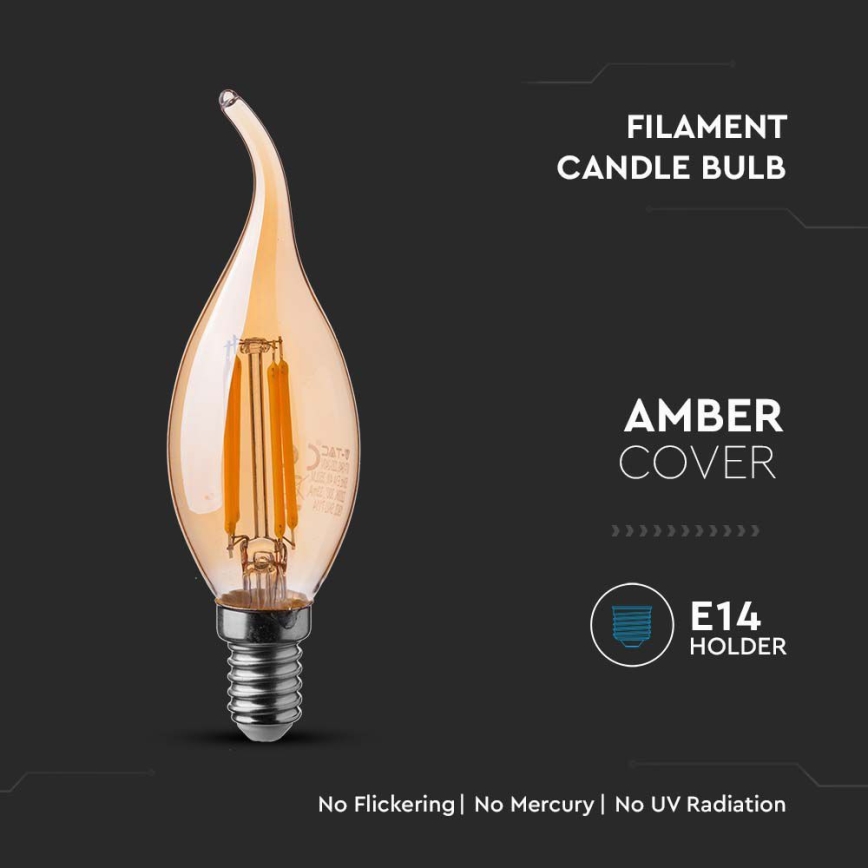 LED-Glühlampe FILAMENT AMBER E14/4W/230V 2200K