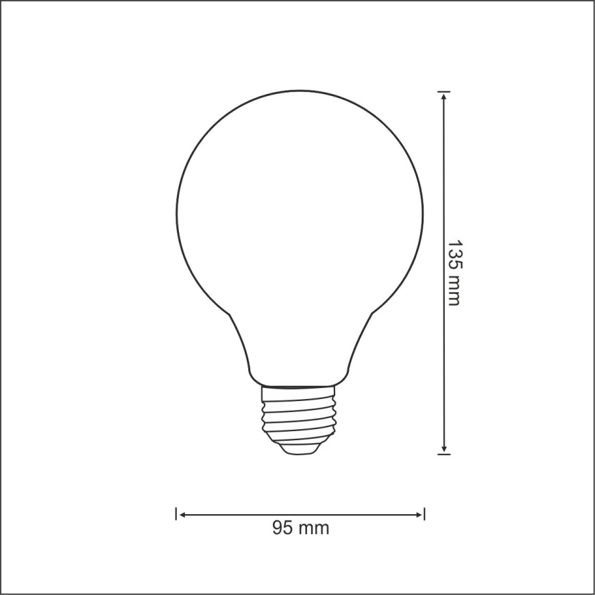 LED-Glühlampe FILAMENT VINTAGE G95 E27/4W/230V 2000K