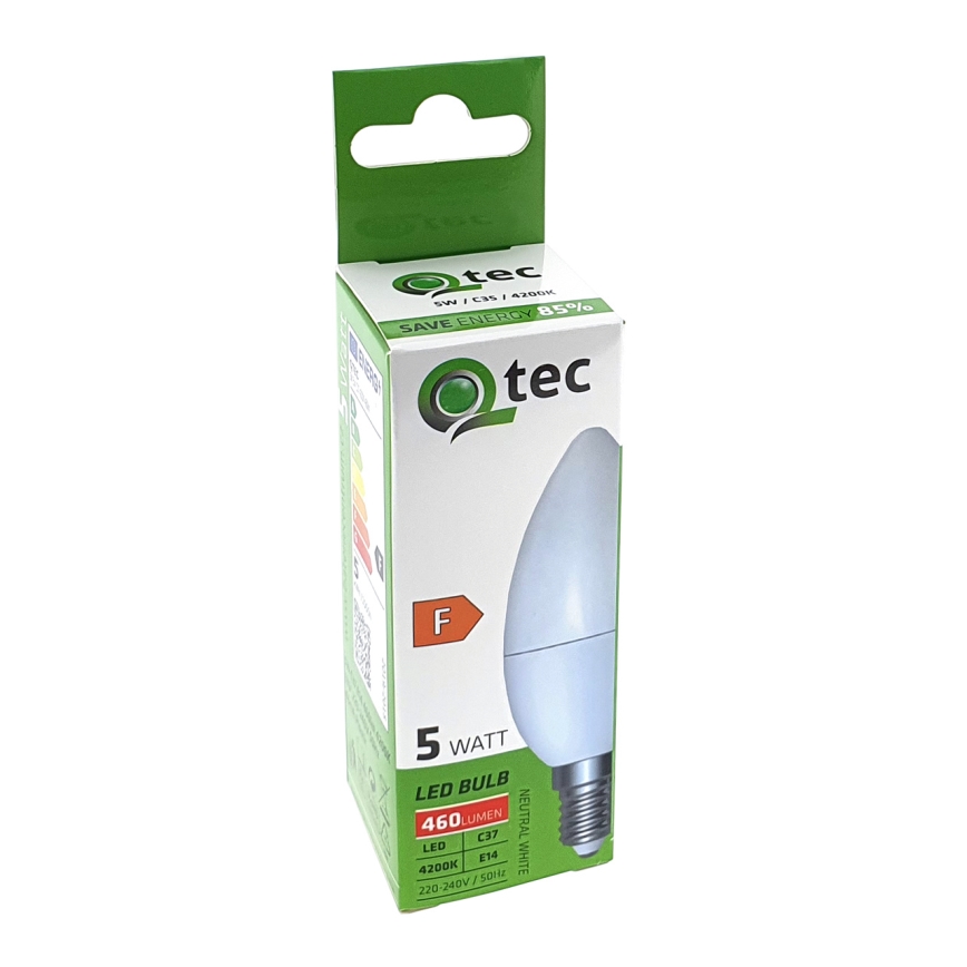 LED-Glühlampe Qtec C35 E14/5W/230V 4200K