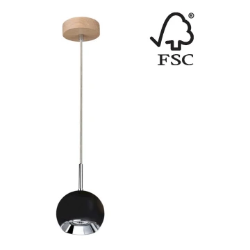 LED-Hängeleuchte an Schnur BALL WOOD 1xGU10/5W/230V Eiche matt – FSC-zertifiziert
